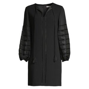 Trina Turk - Women's Bordeaux Dress Black Bishop Sleeves NWT - Sz. 6